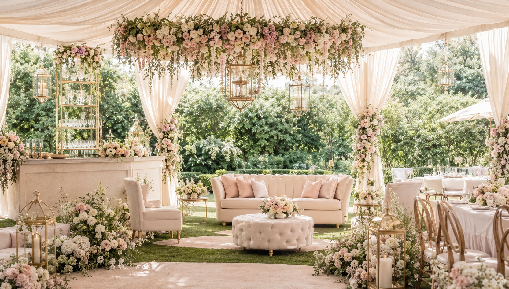 Area Decorations arrangement for receptions